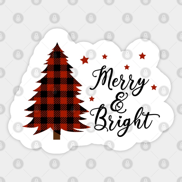 Merry And Bright. Plaid design Sticker by Satic